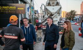 Peralta y Achával recorrieron, junto a Katopodis, la obra de repavimentación y ensanche de la Ruta 8 en Pilar